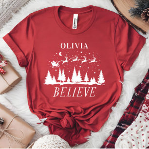 Santa believe Christmas traditional family T-Shirt