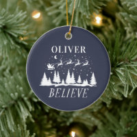 Santa believe Christmas traditional navy