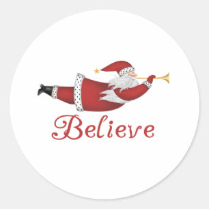 Santa Believe Classic Round Sticker