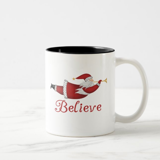 Santa Believe Two-Tone Coffee Mug (Right)