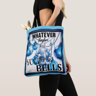 Santa Bells Christmas Tote Bag