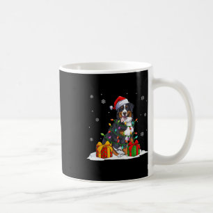Santa bernese mountain christmas tree lights xmas coffee mug