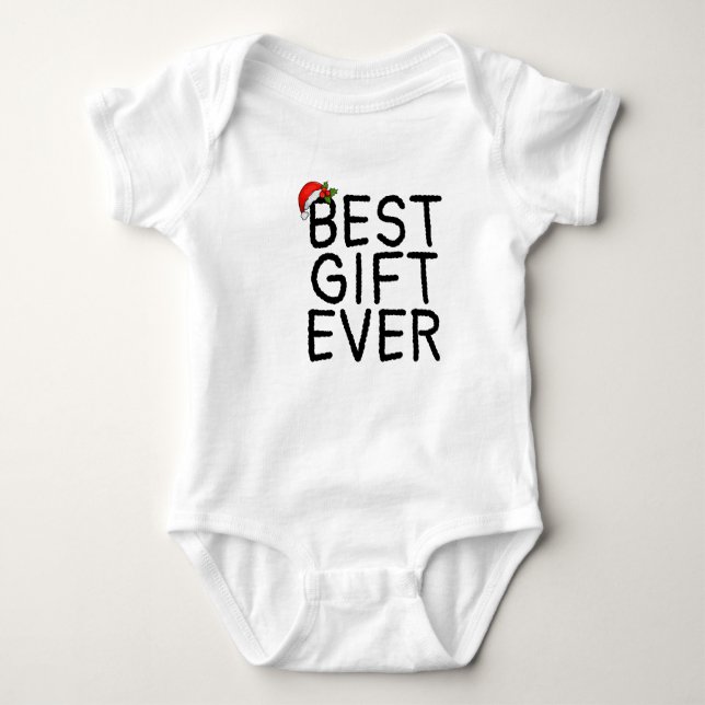 Santa Best Gift Ever Baby Bodysuit  (Front)