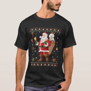 Santa Bichons Frise Dog Present Merry Christmas Sw T-Shirt