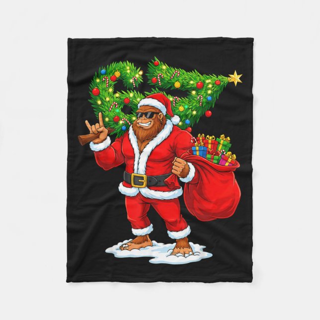 Santa Bigfoot 67 Meme Funny Six Seven Christmas Ho Fleece Blanket (Front)