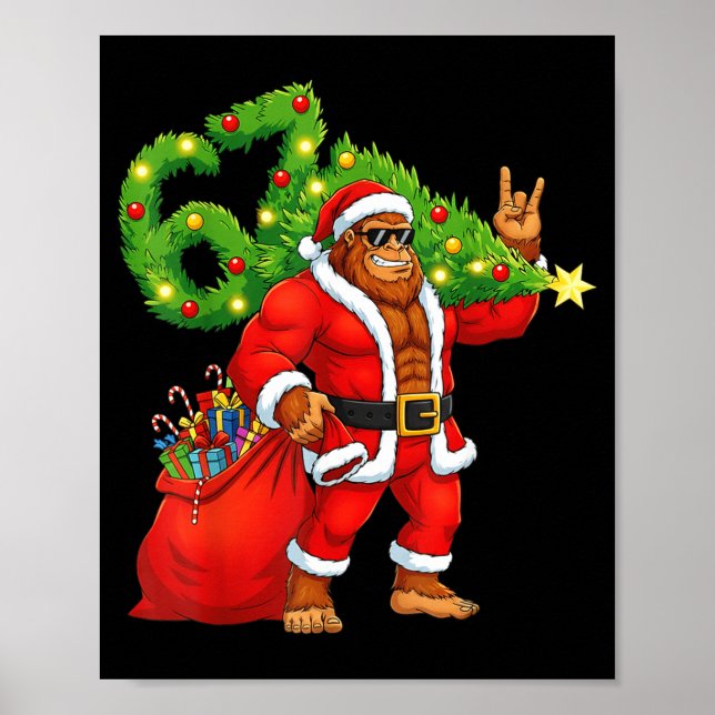 Santa Bigfoot 67 Meme Funny Six Seven Christmas Ho Poster (Front)