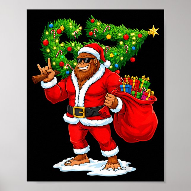 Santa Bigfoot 67 Meme Funny Six Seven Christmas Ho Poster (Front)