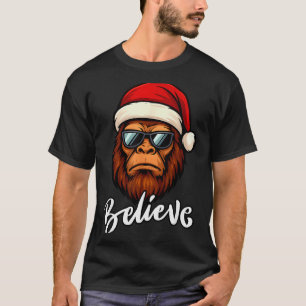 Santa Bigfoot Christmas Funny Sasquatch Believe Xm T-Shirt