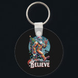 Santa Bigfoot Christmas Lights Funny Sasquatch Bel Key Ring<br><div class="desc">Santa Bigfoot Christmas Lights Funny Sasquatch Believe Xmas</div>