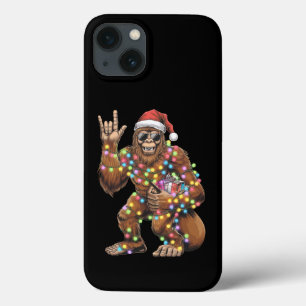 Santa Bigfoot Christmas Lights Rock Funny iPhone 13 Case