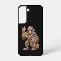 Santa Bigfoot Christmas Lights Rock Funny
