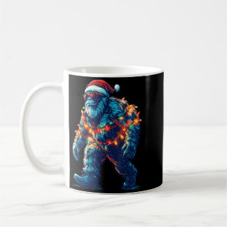Santa Bigfoot Christmas Lights Xmas Sasquatch Coffee Mug