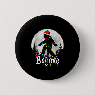 Santa Bigfoot Christmas Sasquatch Believe Xmas Men 6 Cm Round Badge