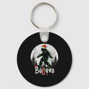 Santa Bigfoot Christmas Sasquatch Believe Xmas Men Key Ring