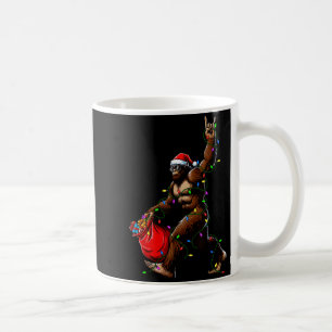 Santa Bigfoot Christmas Tree Lights Rock Funny Sas Coffee Mug