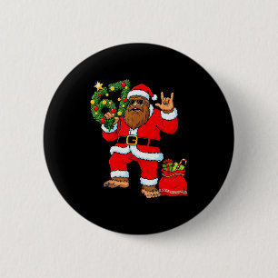 Santa Bigfoot Christmas Tree Sasquatch 67 Six Seve 6 Cm Round Badge