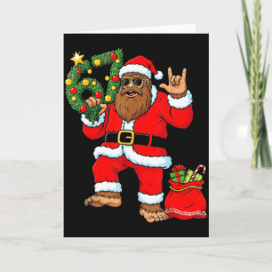 Santa Bigfoot Christmas Tree Sasquatch 67 Six Seve Card