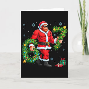 Santa Bigfoot Christmas Tree Sasquatch 67 Six Seve Card