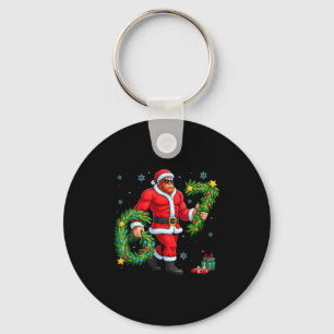 Santa Bigfoot Christmas Tree Sasquatch 67 Six Seve Key Ring