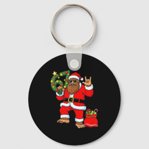 Santa Bigfoot Christmas Tree Sasquatch 67 Six Seve Key Ring