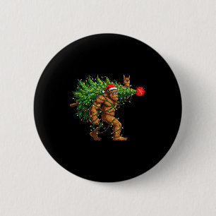 Santa Bigfoot Christmas Tree Xmas Lights Funny Sas 6 Cm Round Badge