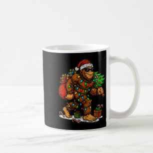 Santa Bigfoot Christmas Tree Xmas Lights Funny Sas Coffee Mug