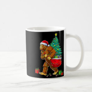 Santa Bigfoot Christmas Tree Xmas Lights Funny Sas Coffee Mug