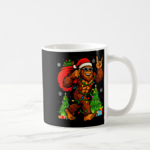 Santa Bigfoot Christmas Tree Xmas Lights Funny Sas Coffee Mug