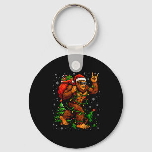 Santa Bigfoot Christmas Tree Xmas Lights Funny Sas Key Ring