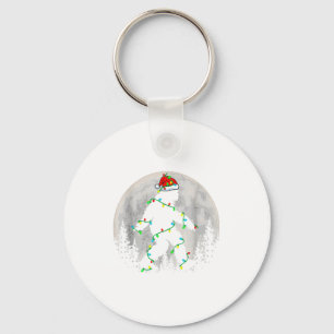 Santa Bigfoot Christmas Tree Xmas Lights Funny Sas Key Ring