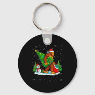 Santa Bigfoot Christmas Tree Xmas Lights Funny Sas Key Ring