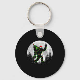Santa Bigfoot Christmas Tree Xmas Lights Funny Sas Key Ring