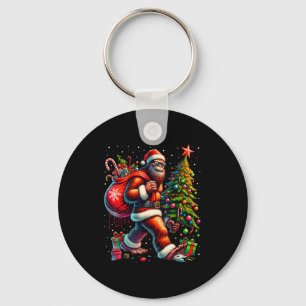 Santa Bigfoot Christmas Tree Xmas Lights Funny Sas Key Ring