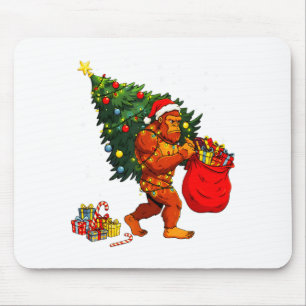 Santa Bigfoot Christmas Tree Xmas Lights Funny Sas Mouse Pad