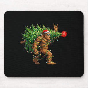 Santa Bigfoot Christmas Tree Xmas Lights Funny Sas Mouse Pad