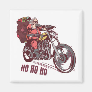 Santa Biker Christmas Costume for Bikers Invitatio Magnet