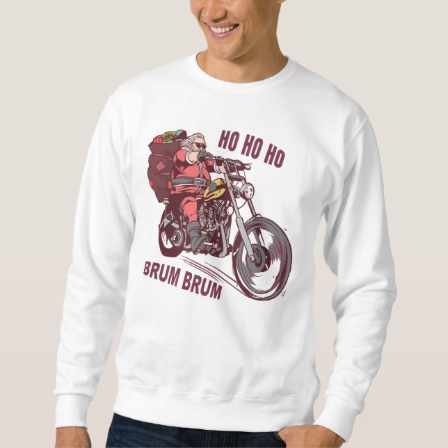 Santa Biker Christmas Costume for Bikers Invitatio Sweatshirt (Front)