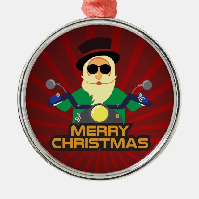 Santa Biker Ornament (Front)