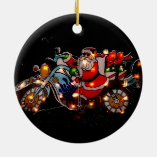 santa biker ornament