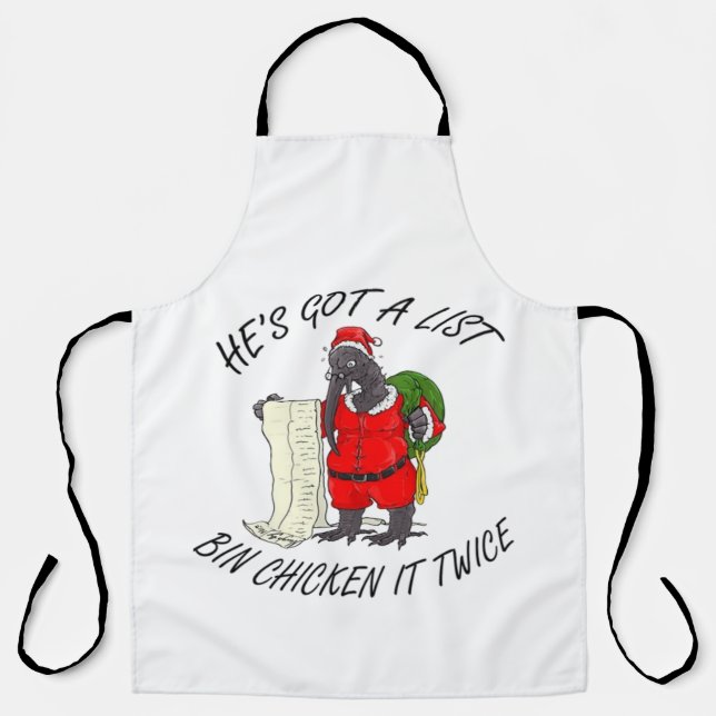 Santa Bin Chicken  Apron (Front)