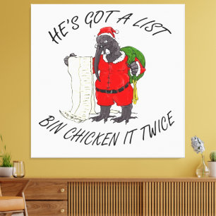 Santa Bin Chicken Canvas Print