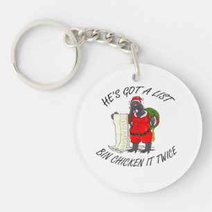 Santa Bin Chicken Key Ring
