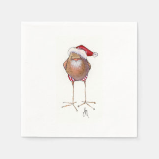 Santa bird paper napkins