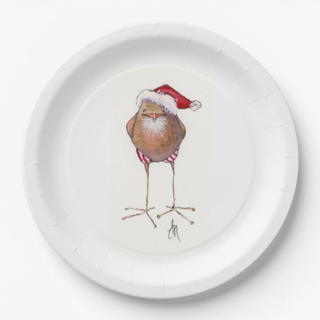 SANTA BIRD PAPER PLATE (Front)