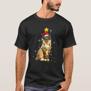 Santa Birman Cat Kitten Christmas Light T-Shirt