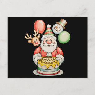 Santa Birthday Party Christmas Xmas Family Holiday Postcard