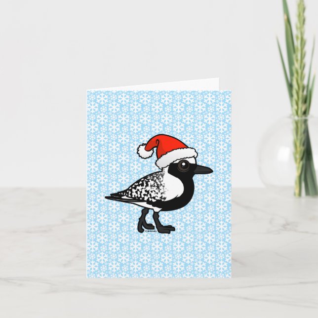 Santa Black-bellied Plover Holiday Card (Front)