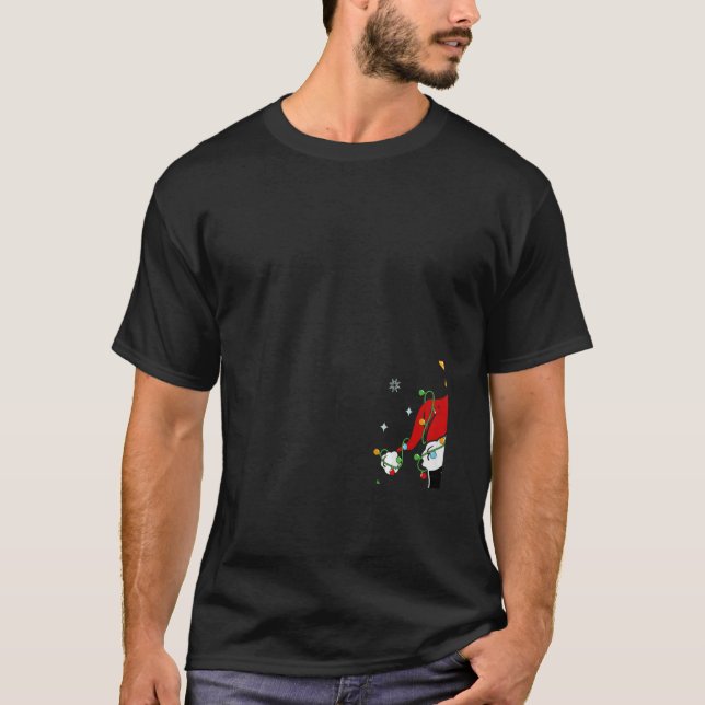 Santa Black Cat Tangled Up In Christmas pyjamas Tr T-Shirt (Front)