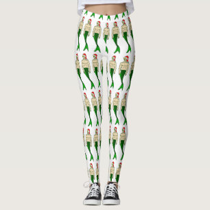 santa blonde merman christmas mermaid leggings