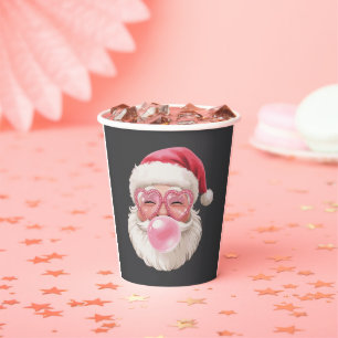 Santa Blowing Bubble Christmas Funny Xmas Paper Cups